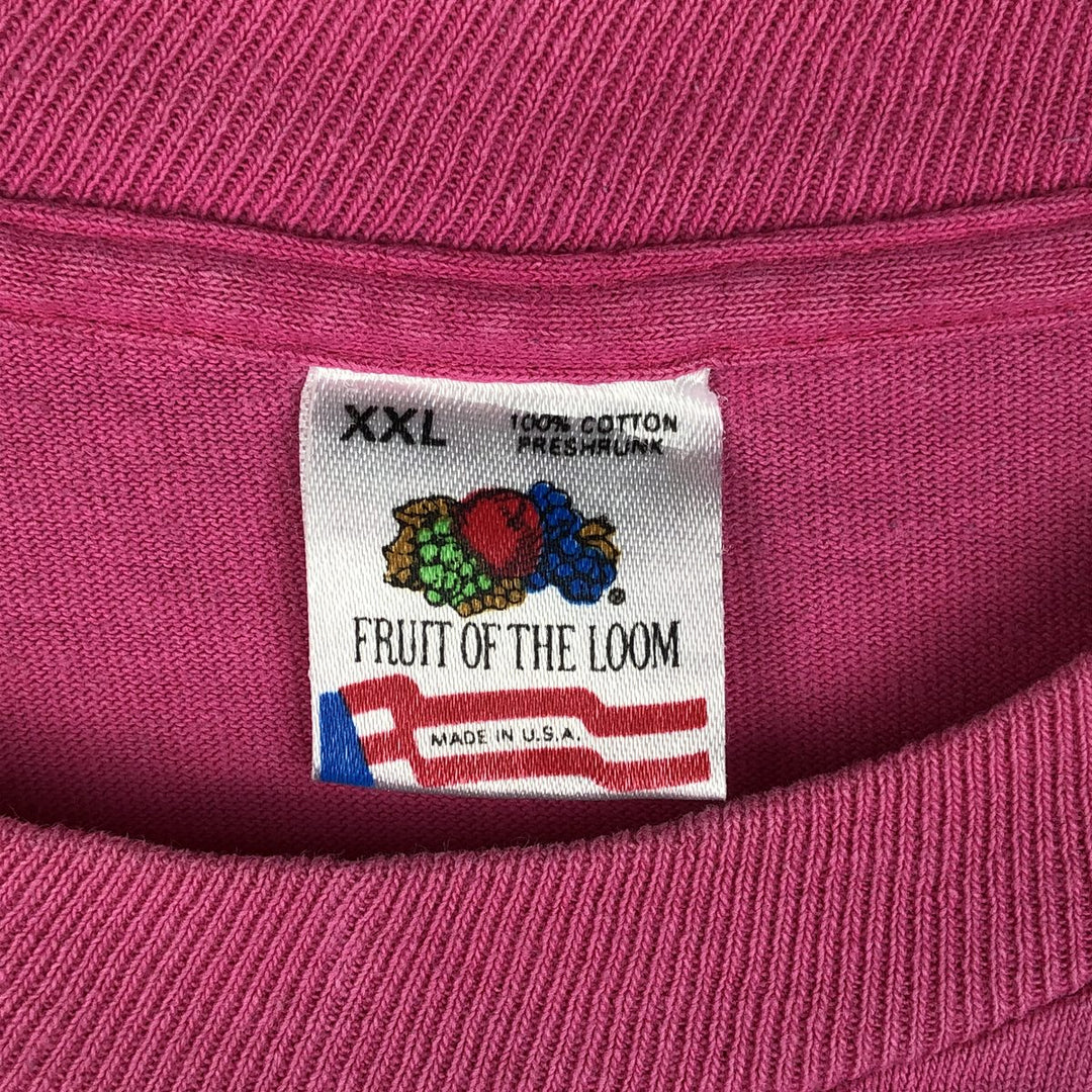 80'S Fruit of the Loom Big Pecker's Advertising T-Shirt, Made in USA, Men's XXL equivalent. cotton pink type Vintage Second Hand