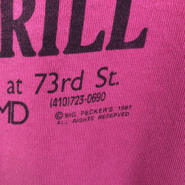 80'S Fruit of the Loom Big Pecker's Advertising T-Shirt, Made in USA, Men's XXL equivalent. cotton pink type Vintage Second Hand