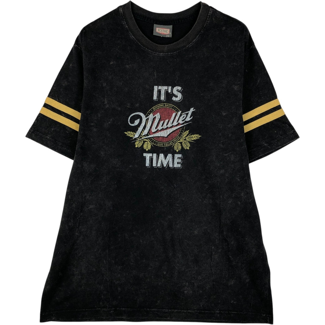 BC ETHIC It's Mullet Time Advertising T-Shirt, Made in USA, Men's XL equivalent. cotton black type Vintage Second Hand