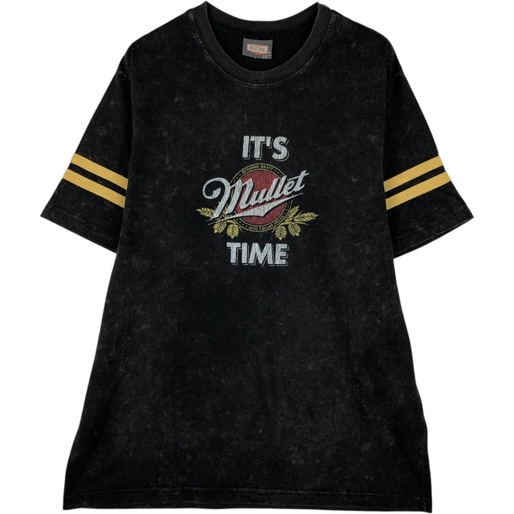 BC ETHIC It's Mullet Time Advertising T-Shirt, Made in USA, Men's XL equivalent. cotton black type Vintage Second Hand