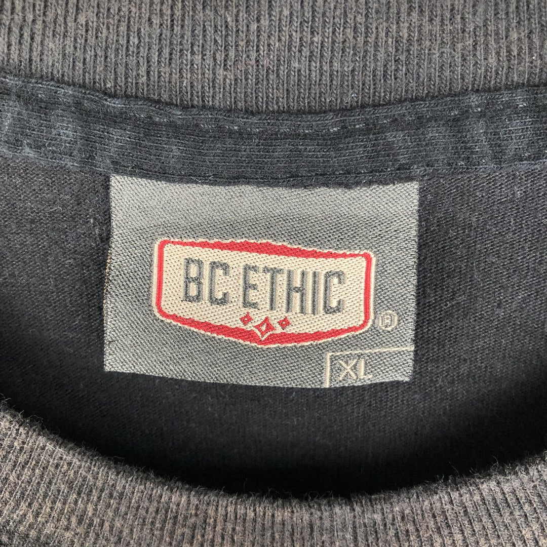 BC ETHIC It's Mullet Time Advertising T-Shirt, Made in USA, Men's XL equivalent. cotton black type Vintage Second Hand