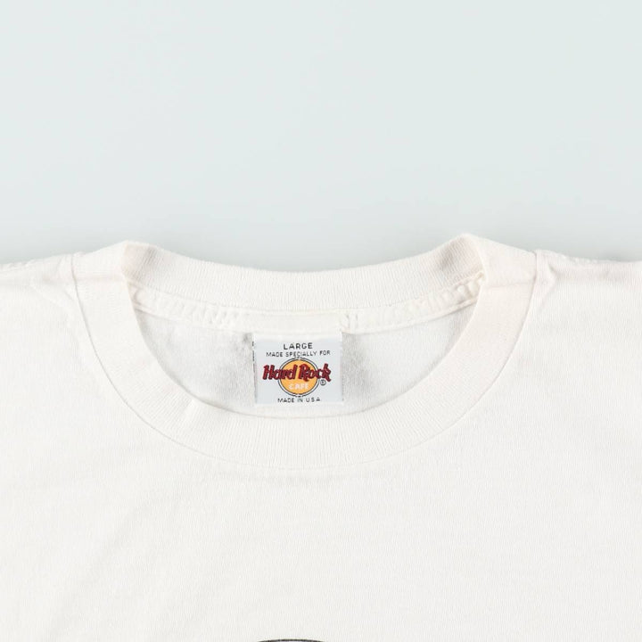 90'S HARD ROCK CAFE Hard Rock Cafe Advertising T-shirt Made in USA Men's L Vintage cotton white type Vintage Second Hand