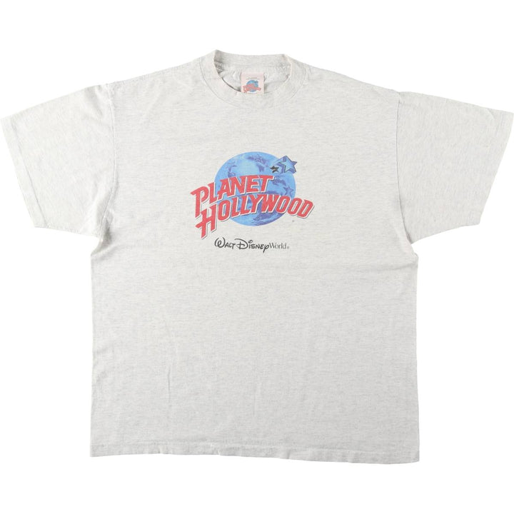 90'S PLANET HOLLYWOOD Advertising T-shirt Made in USA Men's XL Vintage cotton gray type Vintage Second Hand