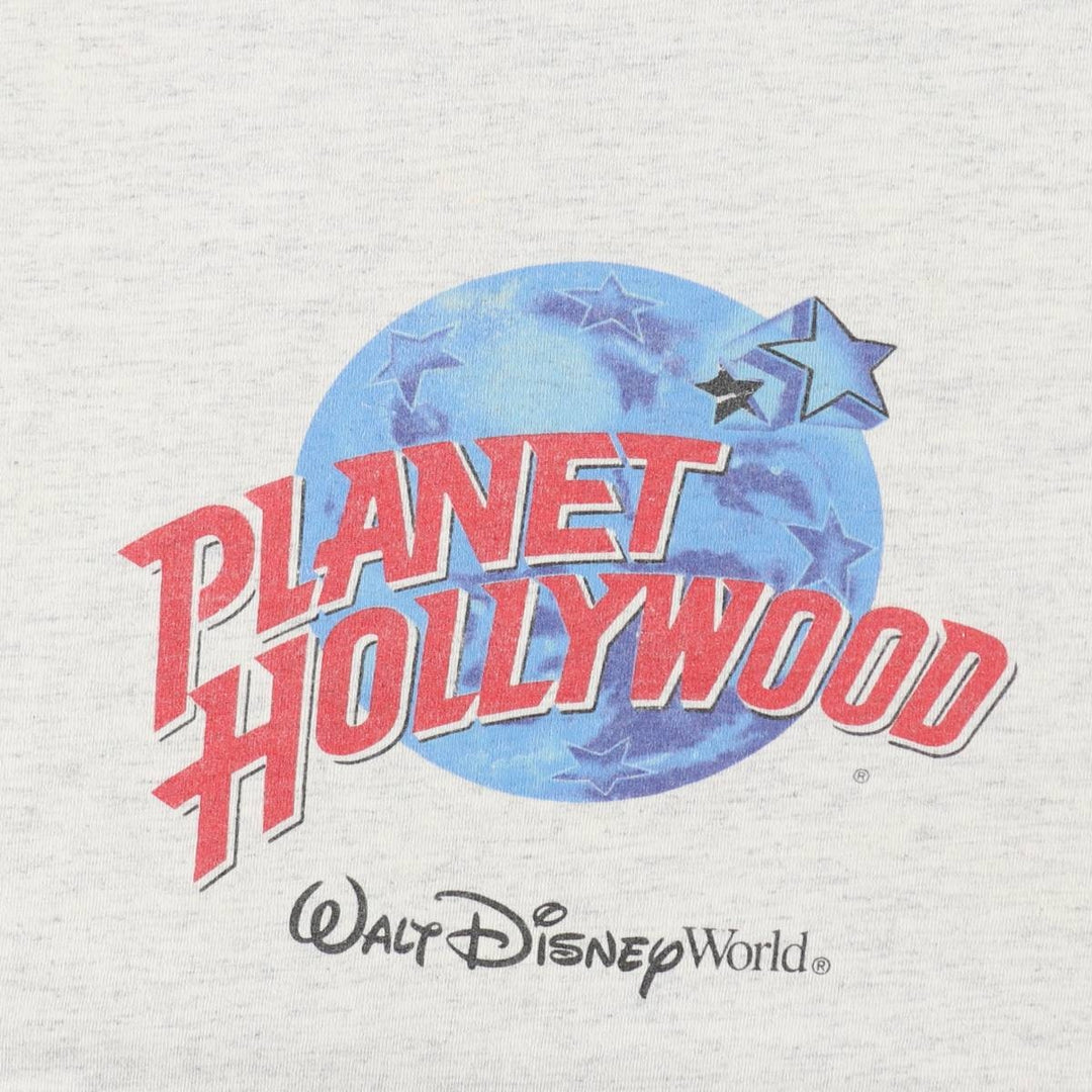 90'S PLANET HOLLYWOOD Advertising T-shirt Made in USA Men's XL Vintage cotton gray type Vintage Second Hand
