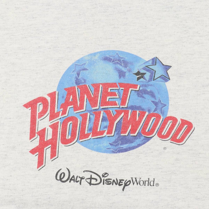 90'S PLANET HOLLYWOOD Advertising T-shirt Made in USA Men's XL Vintage cotton gray type Vintage Second Hand