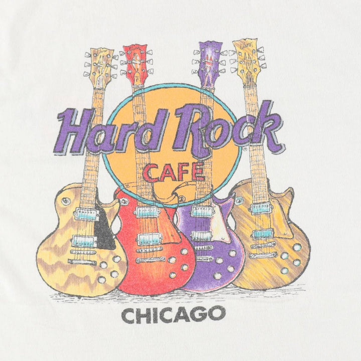 HARD ROCK CAFE Hard Rock Cafe Advertising T-shirt Men's L size cotton white type Vintage Second Hand
