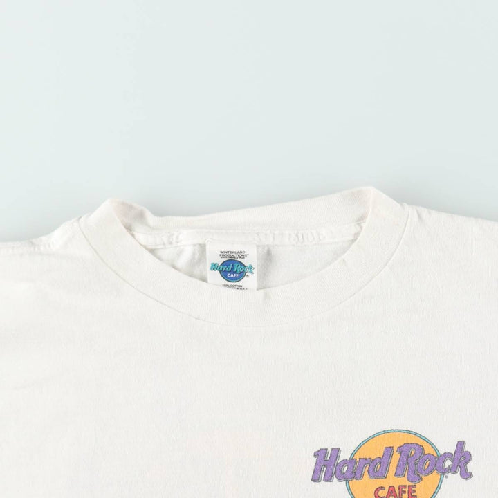 HARD ROCK CAFE Hard Rock Cafe Advertising T-shirt Men's L size cotton white type Vintage Second Hand