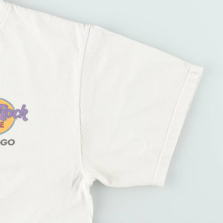 HARD ROCK CAFE Hard Rock Cafe Advertising T-shirt Men's L size cotton white type Vintage Second Hand