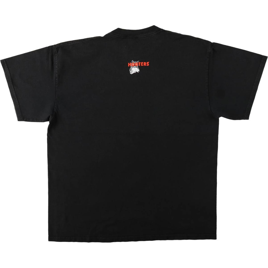 2000'S Delta Magnum Weight Hooters Advertising T-Shirt, Men's Size XL (approx.) cotton black type Vintage Second Hand