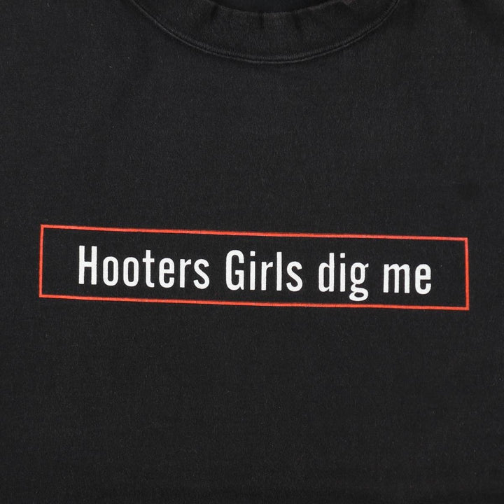 2000'S Delta Magnum Weight Hooters Advertising T-Shirt, Men's Size XL (approx.) cotton black type Vintage Second Hand