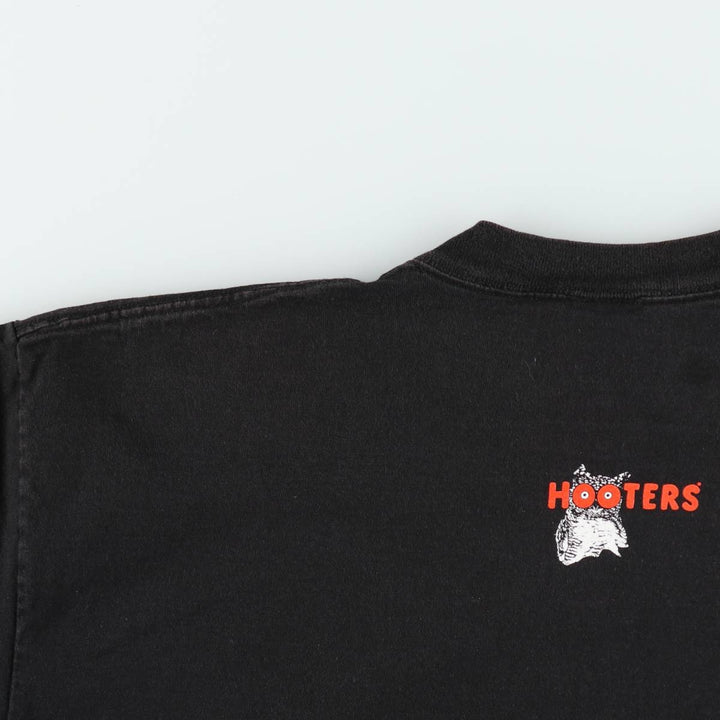 2000'S Delta Magnum Weight Hooters Advertising T-Shirt, Men's Size XL (approx.) cotton black type Vintage Second Hand