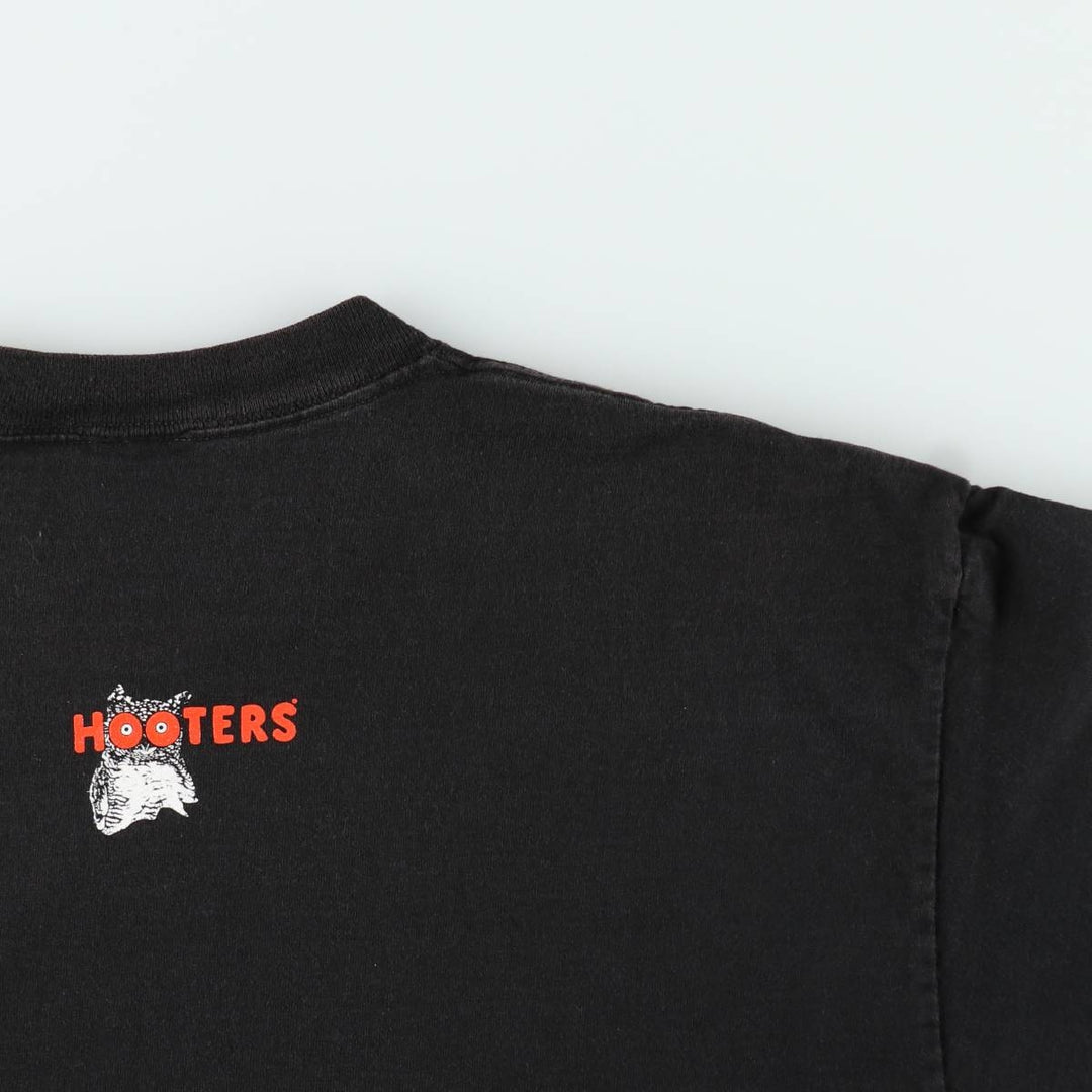 2000'S Delta Magnum Weight Hooters Advertising T-Shirt, Men's Size XL (approx.) cotton black type Vintage Second Hand