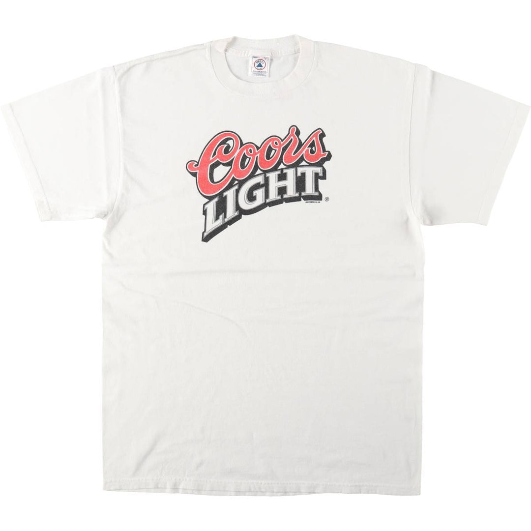2000'S Delta PRO WEIGHT Coors Light Advertising T-Shirt, Men's Size L (approx.) cotton white type Vintage Second Hand