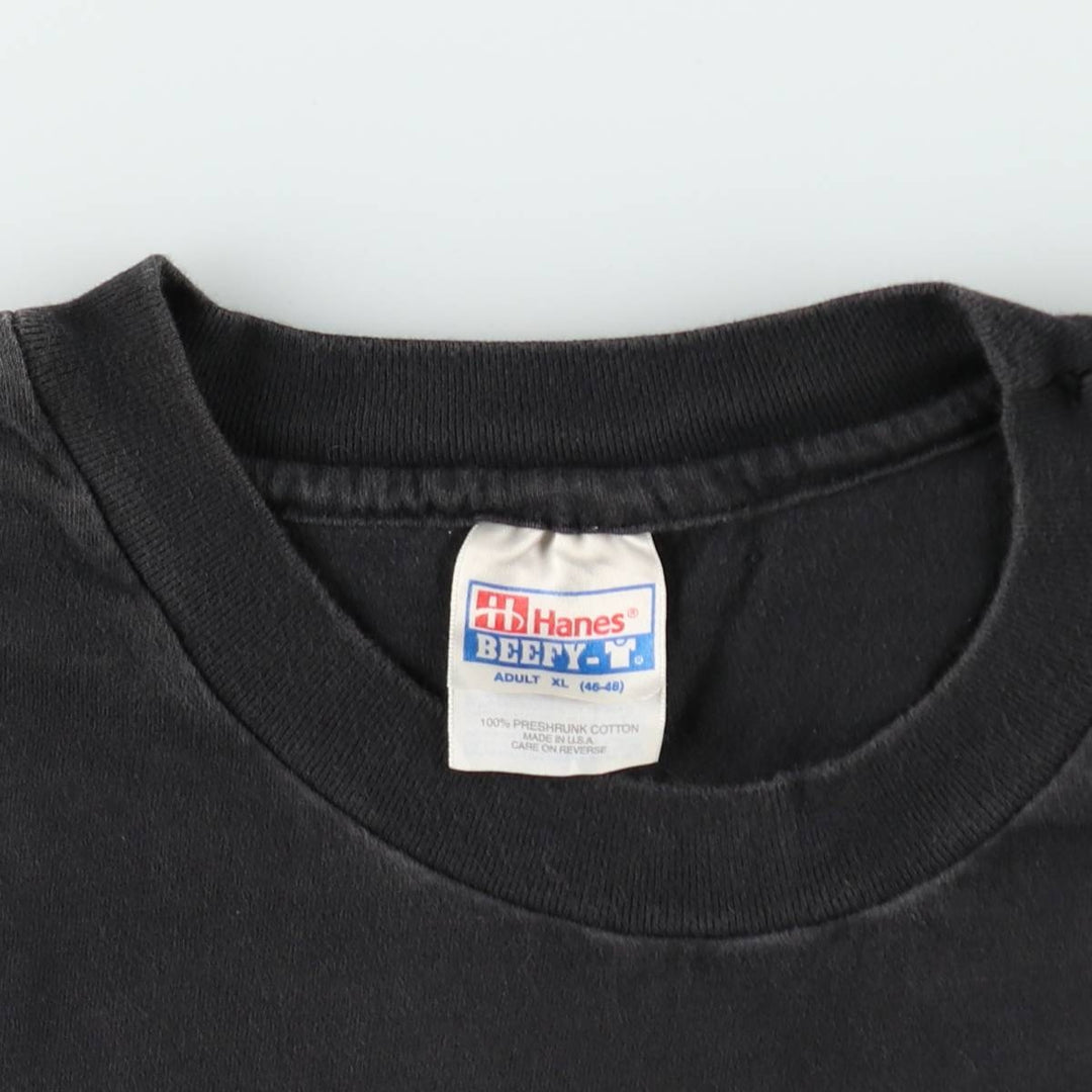 90'S Hanes BEEFY-T HOOTERS advertising t-shirt, made in USA, men's size XL equivalent, vintage. cotton black type Vintage Second Hand