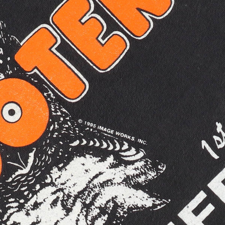 90'S Hanes BEEFY-T HOOTERS advertising t-shirt, made in USA, men's size XL equivalent, vintage. cotton black type Vintage Second Hand