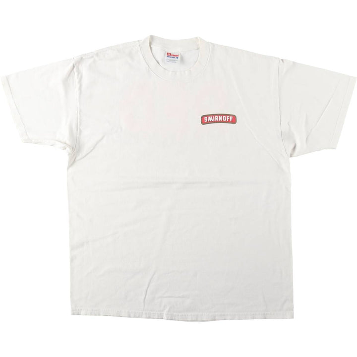 90s-00'S Hanes COMFORT-T SMIRNOFF advertising T-shirt, men's size XL (approx.) cotton white type Vintage Second Hand