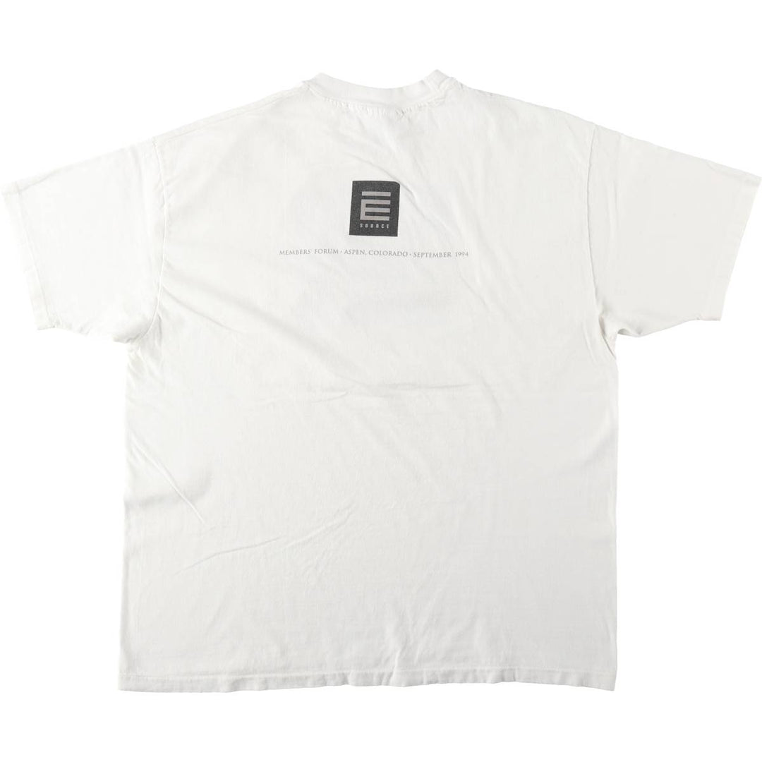 90'S Hanes BEEFY-T Advertising T-shirt Made in USA Men's XL Vintage cotton white type Vintage Second Hand