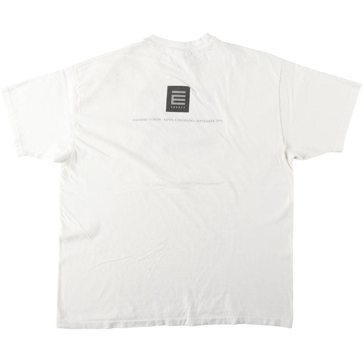90'S Hanes BEEFY-T Advertising T-shirt Made in USA Men's XL Vintage cotton white type Vintage Second Hand