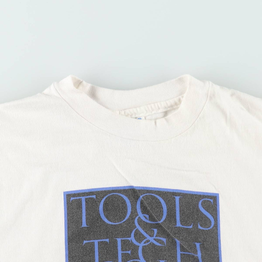 90'S Hanes BEEFY-T Advertising T-shirt Made in USA Men's XL Vintage cotton white type Vintage Second Hand