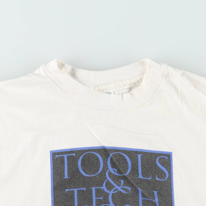 90'S Hanes BEEFY-T Advertising T-shirt Made in USA Men's XL Vintage cotton white type Vintage Second Hand