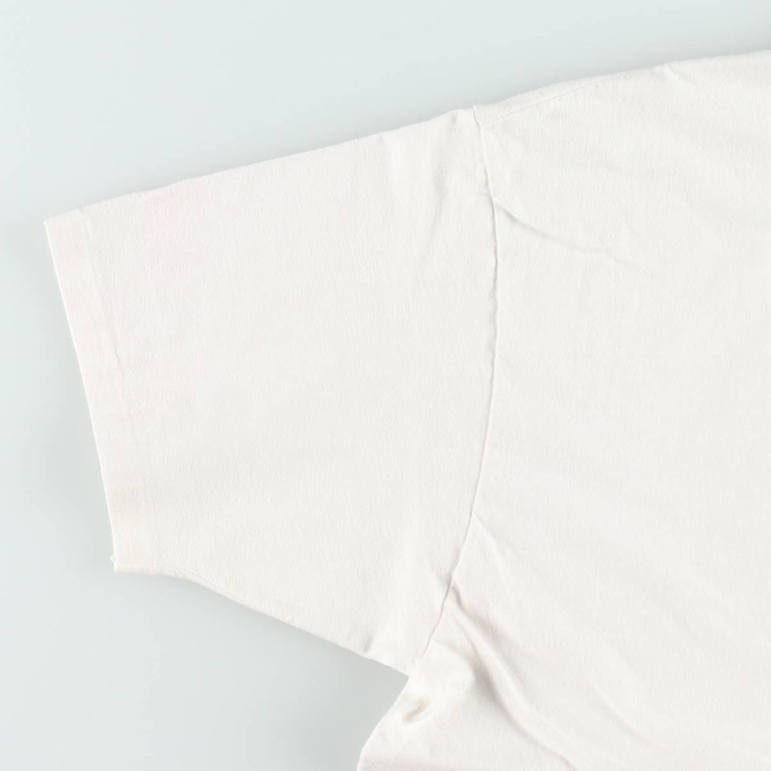 90'S Hanes BEEFY-T Advertising T-shirt Made in USA Men's XL Vintage cotton white type Vintage Second Hand