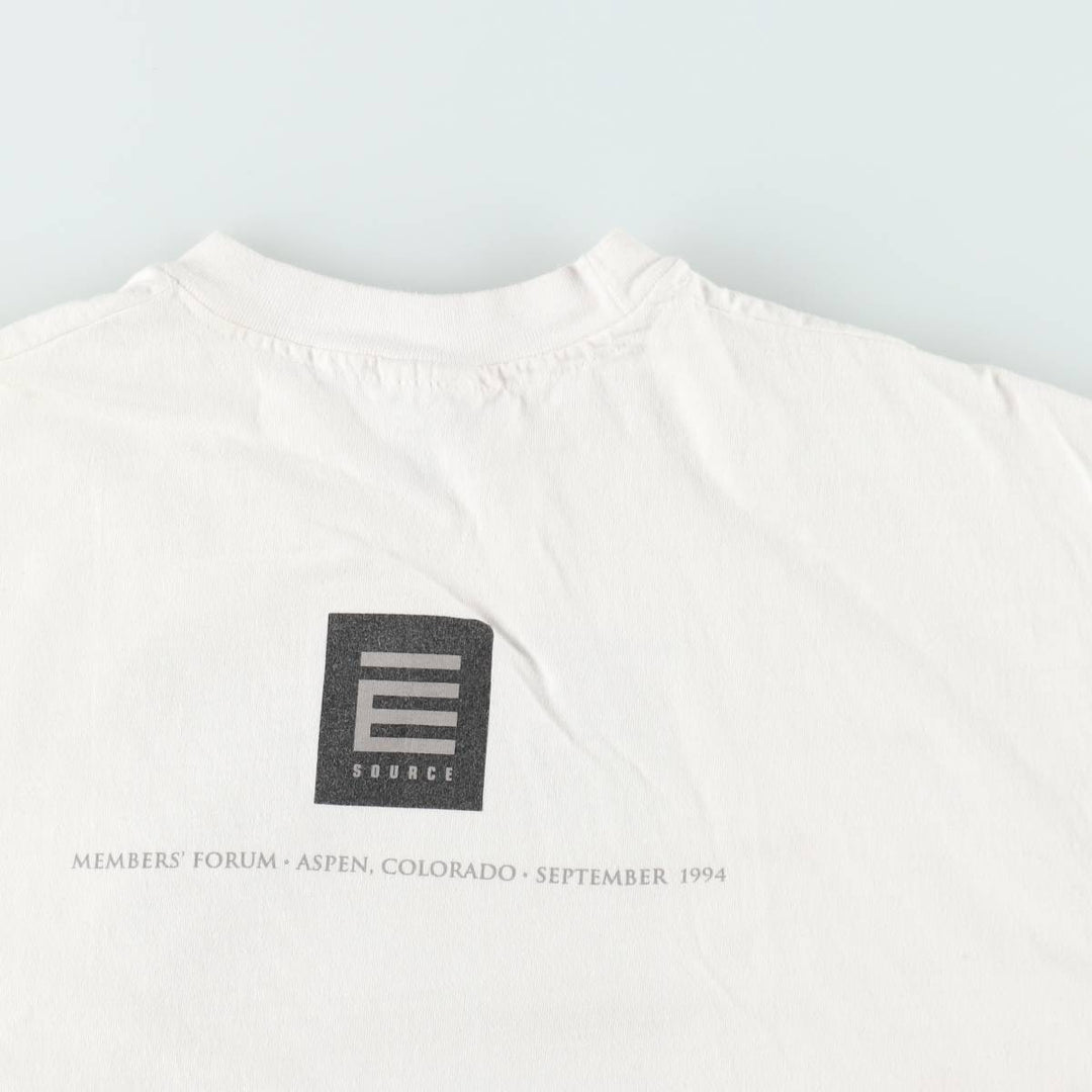 90'S Hanes BEEFY-T Advertising T-shirt Made in USA Men's XL Vintage cotton white type Vintage Second Hand