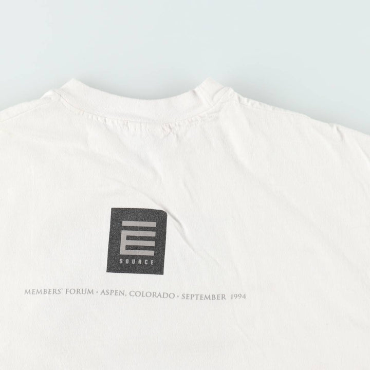 90'S Hanes BEEFY-T Advertising T-shirt Made in USA Men's XL Vintage cotton white type Vintage Second Hand