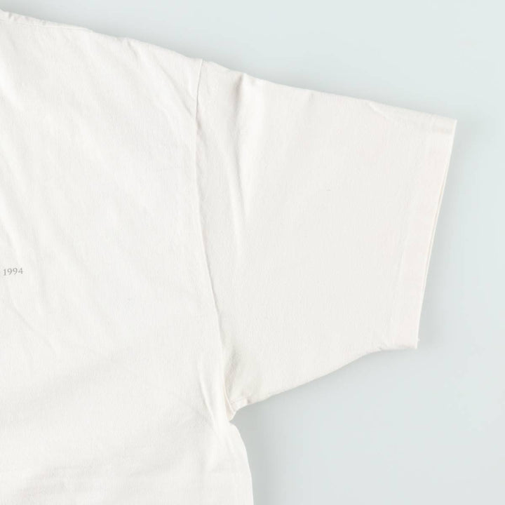 90'S Hanes BEEFY-T Advertising T-shirt Made in USA Men's XL Vintage cotton white type Vintage Second Hand