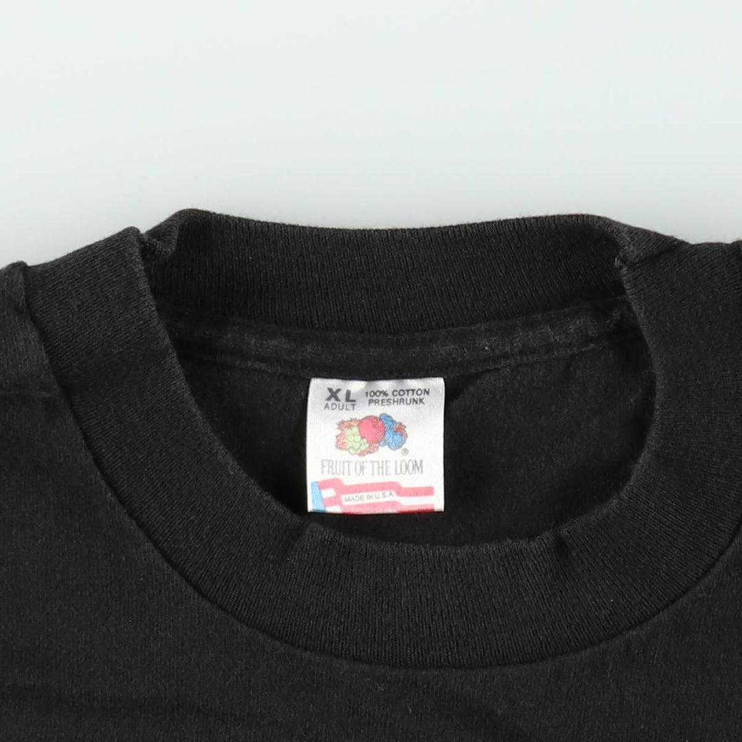 90'S Fruit of the Loom Kodiak Bear Print Advertising T-Shirt, Made in USA, Men's Size XL (approx.) cotton black type Vintage Second Hand