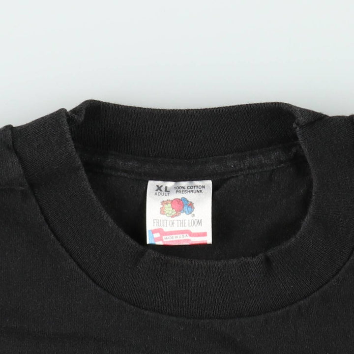 90'S Fruit of the Loom Kodiak Bear Print Advertising T-Shirt, Made in USA, Men's Size XL (approx.) cotton black type Vintage Second Hand