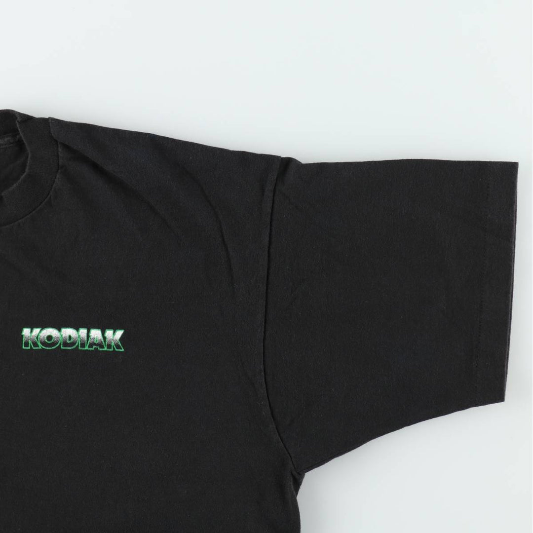 90'S Fruit of the Loom Kodiak Bear Print Advertising T-Shirt, Made in USA, Men's Size XL (approx.) cotton black type Vintage Second Hand