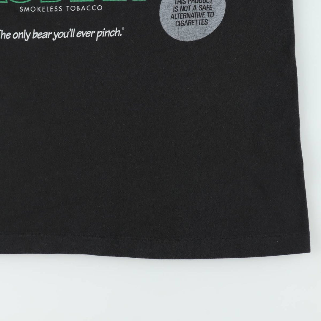 90'S Fruit of the Loom Kodiak Bear Print Advertising T-Shirt, Made in USA, Men's Size XL (approx.) cotton black type Vintage Second Hand