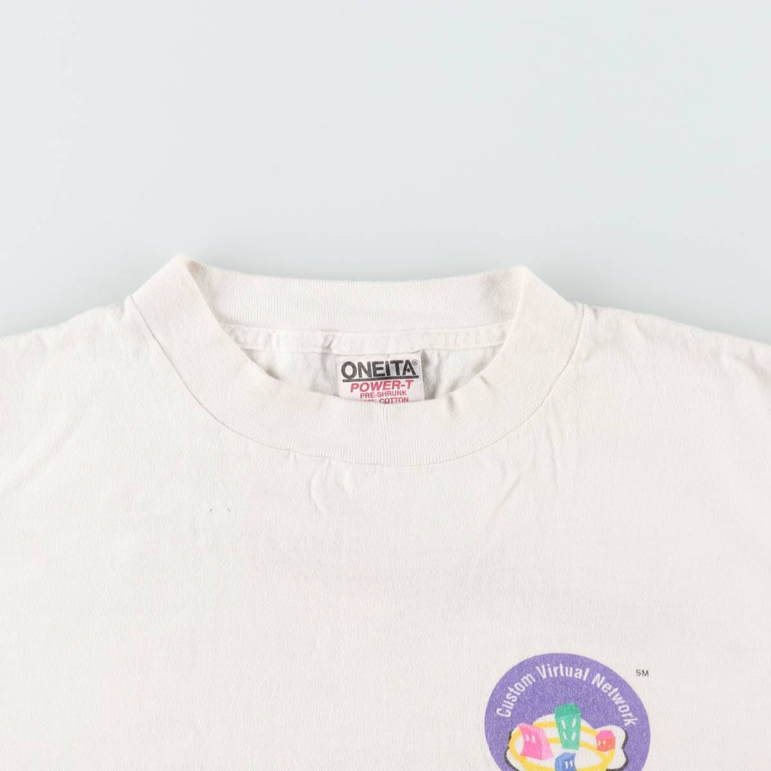 90'S ONEITA Pacific Bell Advertising T-Shirt, Men's XL equivalent, Vintage cotton white type Vintage Second Hand