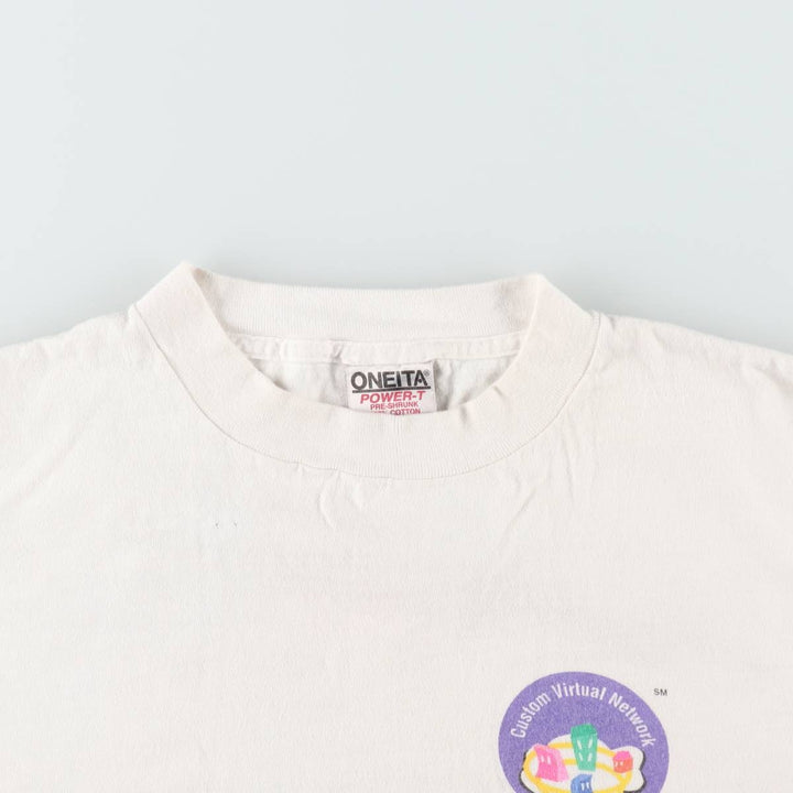 90'S ONEITA Pacific Bell Advertising T-Shirt, Men's XL equivalent, Vintage cotton white type Vintage Second Hand