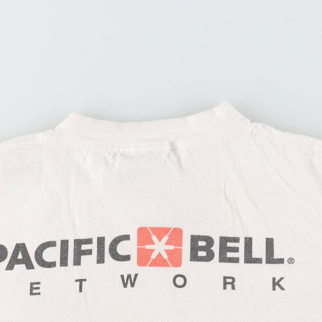 90'S ONEITA Pacific Bell Advertising T-Shirt, Men's XL equivalent, Vintage cotton white type Vintage Second Hand