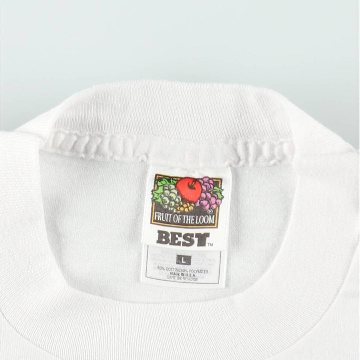 90'S Fruit of the Loom Best Warner Bros. Advertising T-Shirt, Made in USA, Men's Size L (approx.) cotton white type Vintage Second Hand