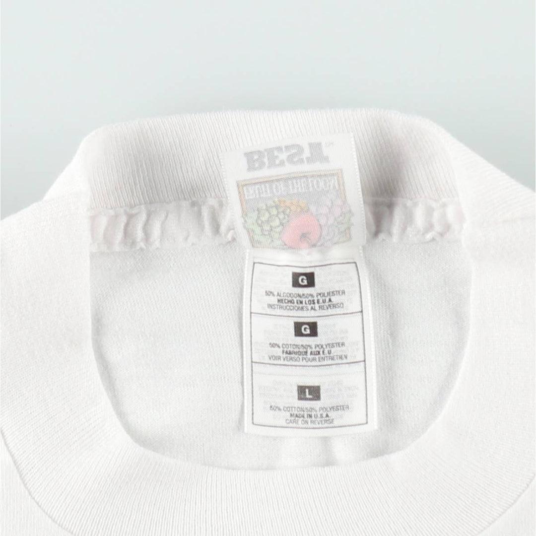 90'S Fruit of the Loom Best Warner Bros. Advertising T-Shirt, Made in USA, Men's Size L (approx.) cotton white type Vintage Second Hand
