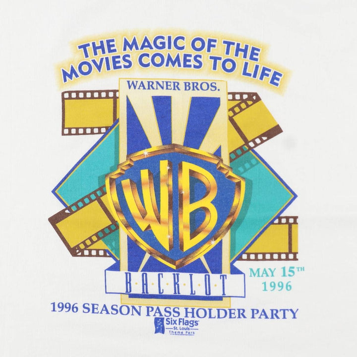 90'S Fruit of the Loom Best Warner Bros. Advertising T-Shirt, Made in USA, Men's Size L (approx.) cotton white type Vintage Second Hand