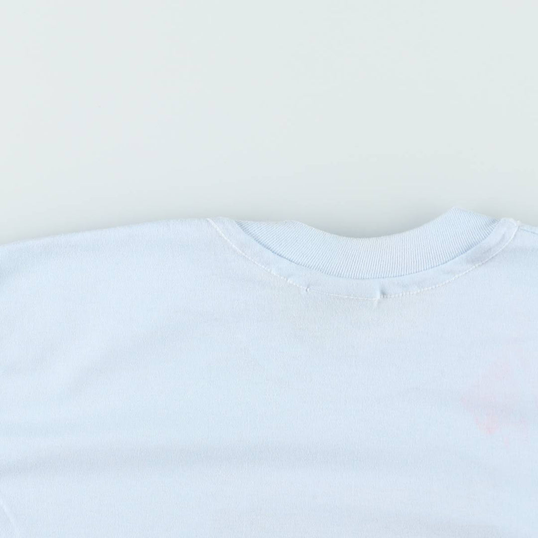 80'S Hanes Fifty-Fifty Blue Tag COMCAST Advertising T-Shirt, Made in USA, Men's Size L (Equivalent), Vintage cotton Blue type light blue Vintage Second Hand