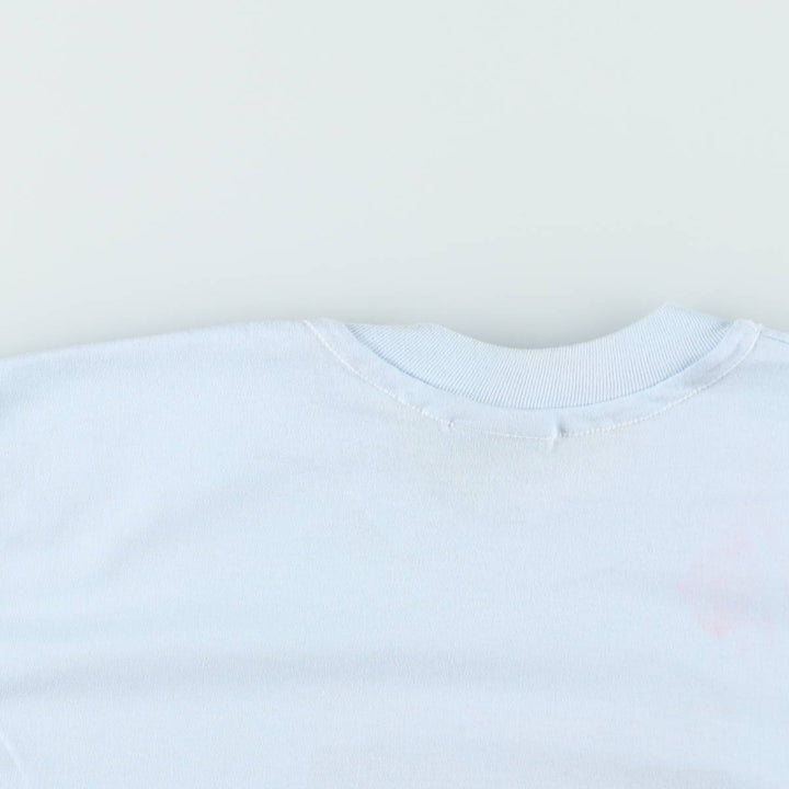 80'S Hanes Fifty-Fifty Blue Tag COMCAST Advertising T-Shirt, Made in USA, Men's Size L (Equivalent), Vintage cotton Blue type light blue Vintage Second Hand