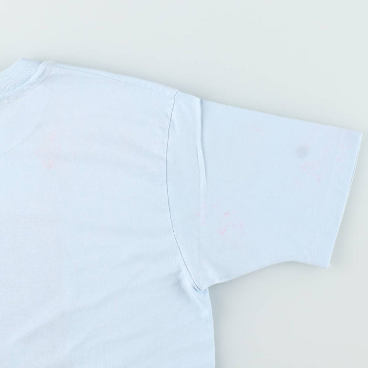 80'S Hanes Fifty-Fifty Blue Tag COMCAST Advertising T-Shirt, Made in USA, Men's Size L (Equivalent), Vintage cotton Blue type light blue Vintage Second Hand