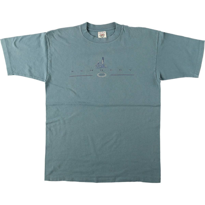 90'S PRAIRIE MOUNTAIN Kennedy Space Center Advertising T-Shirt, Made in USA, Men's Size L (Equivalent), Vintage cotton green type Vintage Second Hand