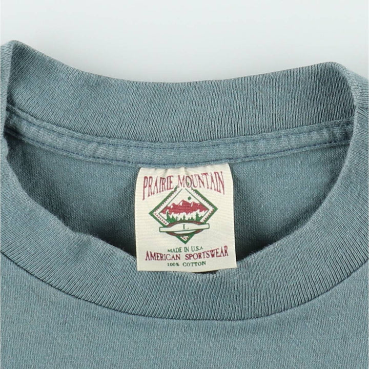 90'S PRAIRIE MOUNTAIN Kennedy Space Center Advertising T-Shirt, Made in USA, Men's Size L (Equivalent), Vintage cotton green type Vintage Second Hand