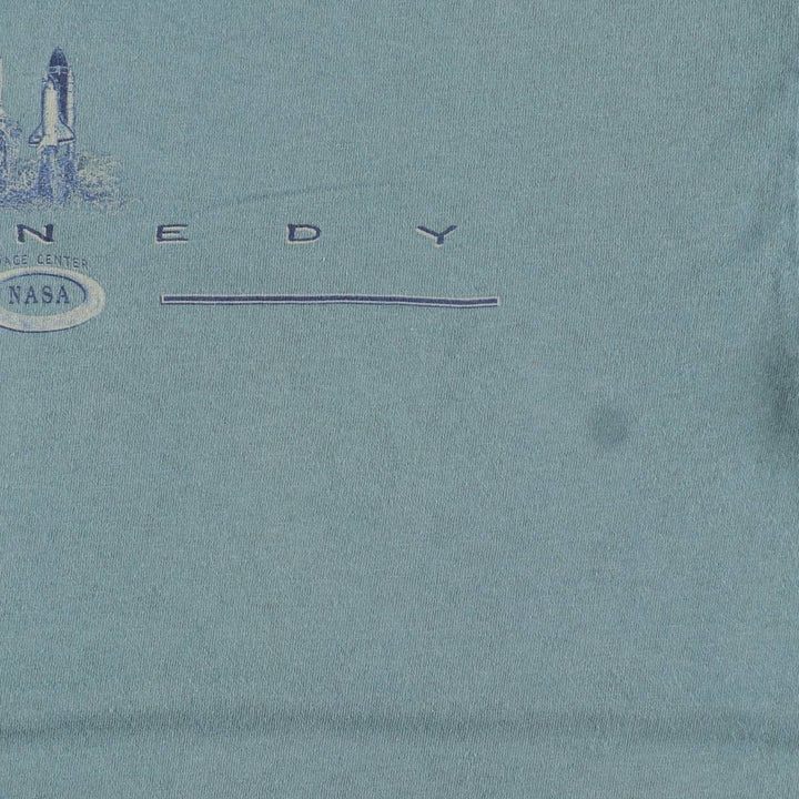 90'S PRAIRIE MOUNTAIN Kennedy Space Center Advertising T-Shirt, Made in USA, Men's Size L (Equivalent), Vintage cotton green type Vintage Second Hand