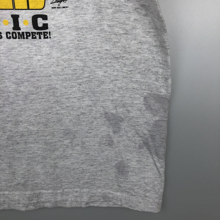 90'S Adidas back logo sports print t-shirt, made in USA, men's size L equivalent, vintage. cotton gray type Vintage Second Hand