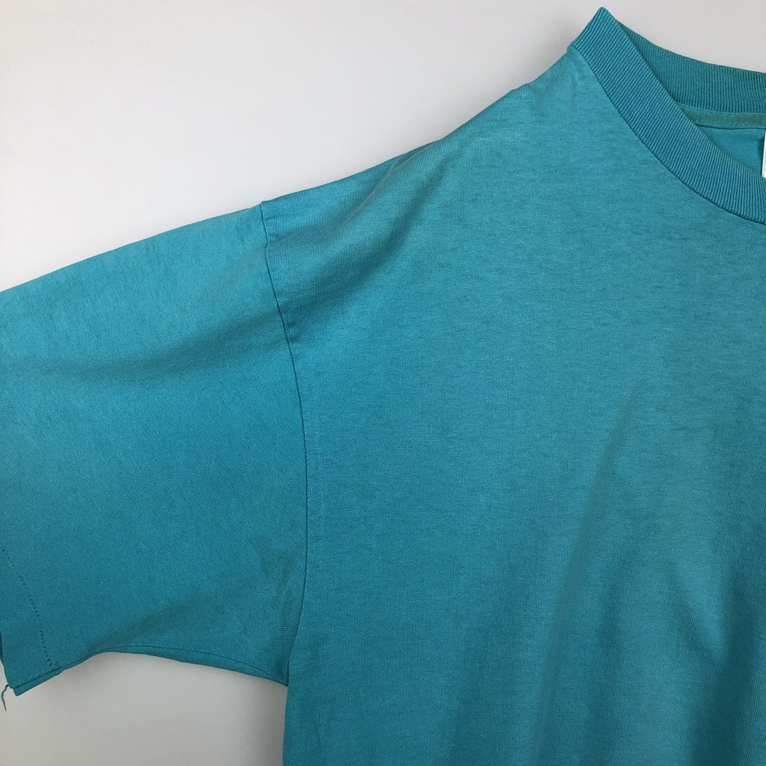 Vintage 90'S Adidas sports print T-shirt, Made in USA, Men's Size L cotton turquoise blue Vintage Second Hand