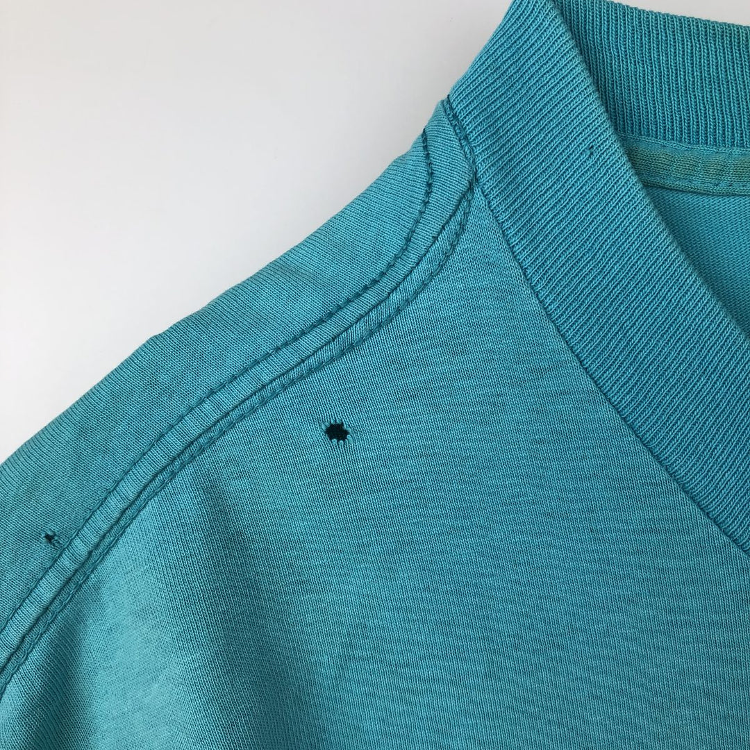 Vintage 90'S Adidas sports print T-shirt, Made in USA, Men's Size L cotton turquoise blue Vintage Second Hand