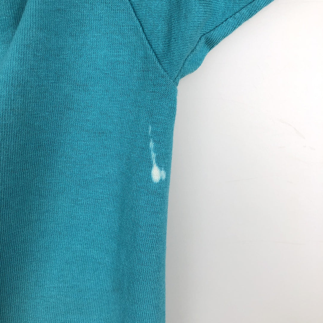 Vintage 90'S Adidas sports print T-shirt, Made in USA, Men's Size L cotton turquoise blue Vintage Second Hand