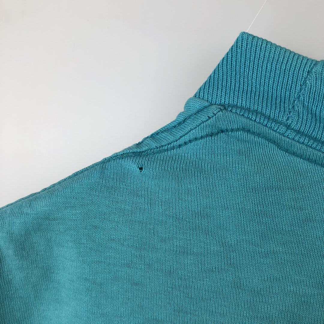 Vintage 90'S Adidas sports print T-shirt, Made in USA, Men's Size L cotton turquoise blue Vintage Second Hand
