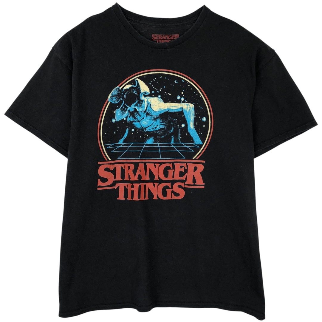 STRANGER THINGS Stranger Things Movie T-shirt Men's XL size cotton black type Vintage Second Hand